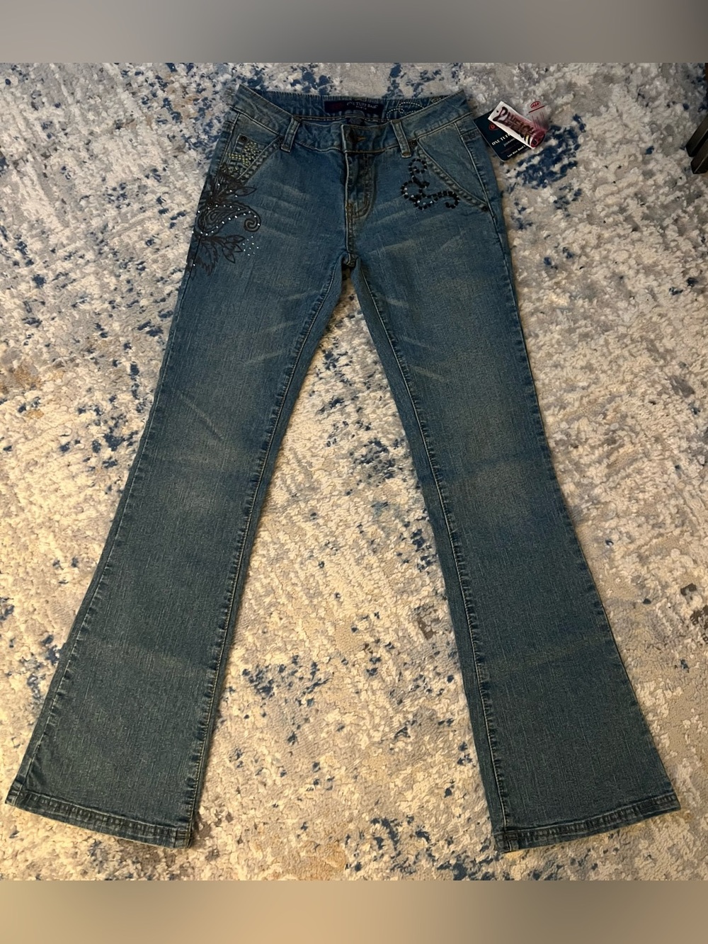 Embellished Low Rise Bootcut Jeans